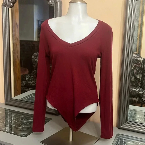 MangoPop collection large red bodysuit snap crotch - Picture 1 of 6